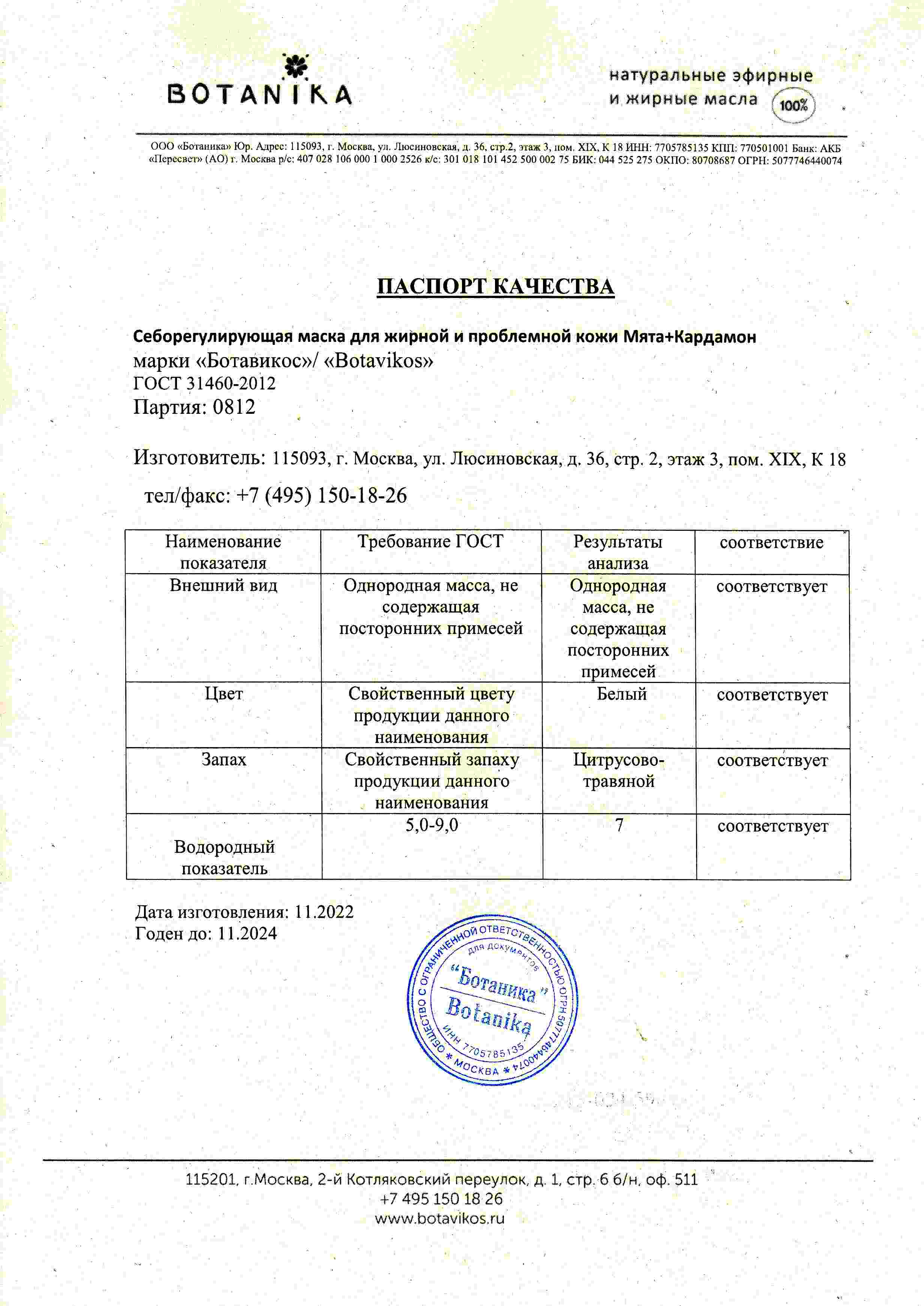 Паспорт №112022